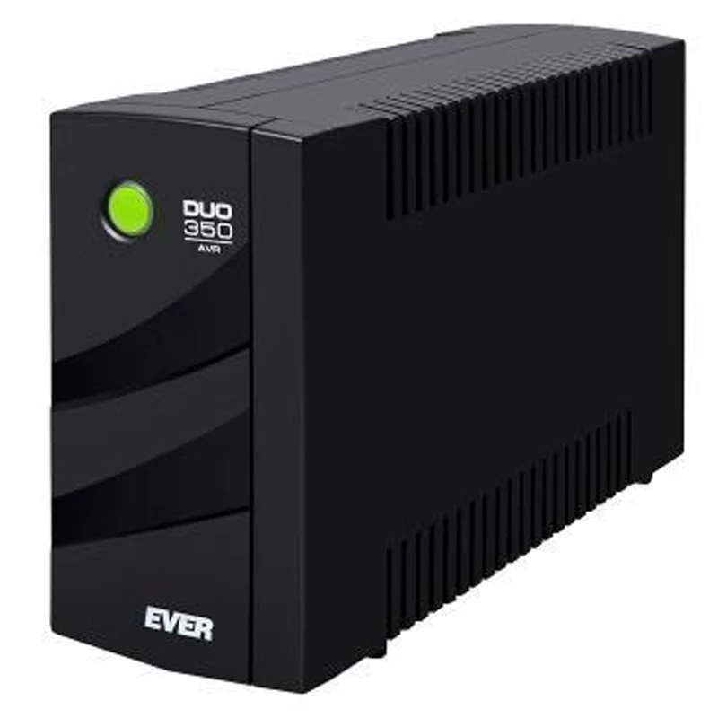 Nepertraukiamo maitinimo šaltinis EVER DUO 350 AVR, linijinis-interaktyvus bokštinis UPS, 0,35 kVA (245 W), 2x C13 lizdai, 12 V 5 Ah VRLA baterija