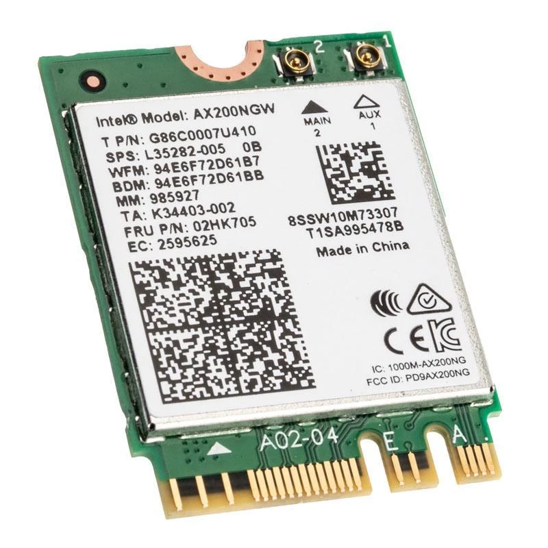 Intel AX200.NGWG.NV Wi-Fi 6 adapteris PCIe 2400 Mbit/s tinklo Wi