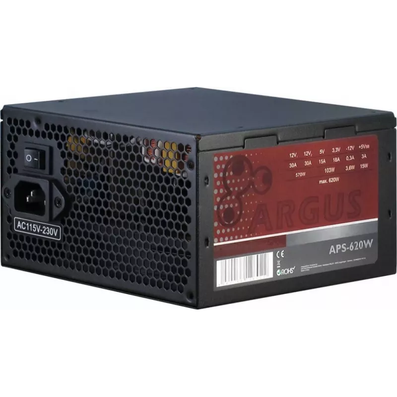 Inter-Tech Argus APS maitinimo blokas 620 W 20+4 kontaktų ATX ATX juodas