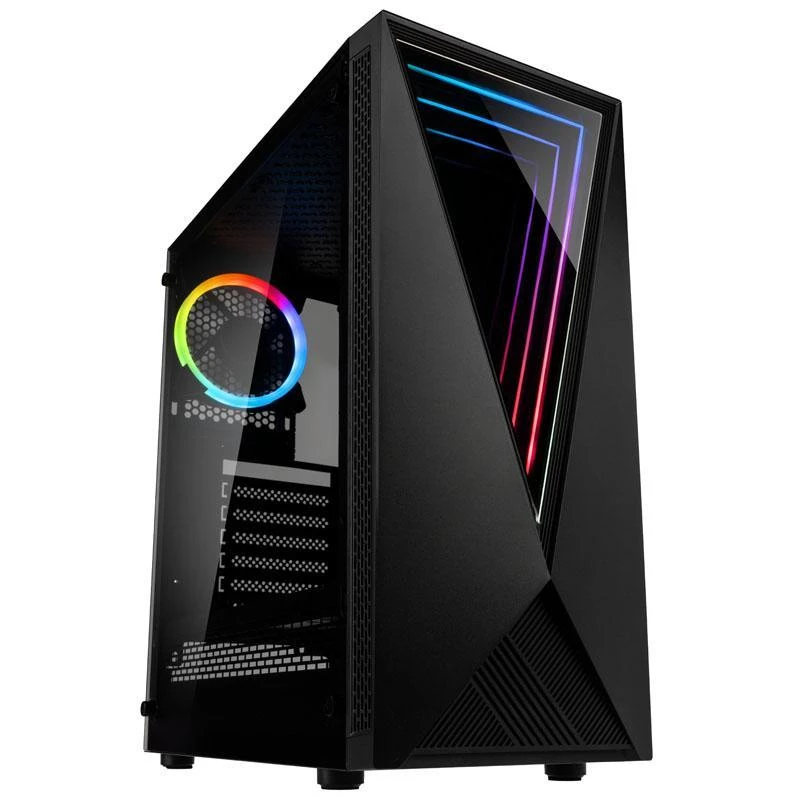 Kolink VOID RGB bokšto korpusas juodas LED ventiliatorius langas dulkių filtras PC E