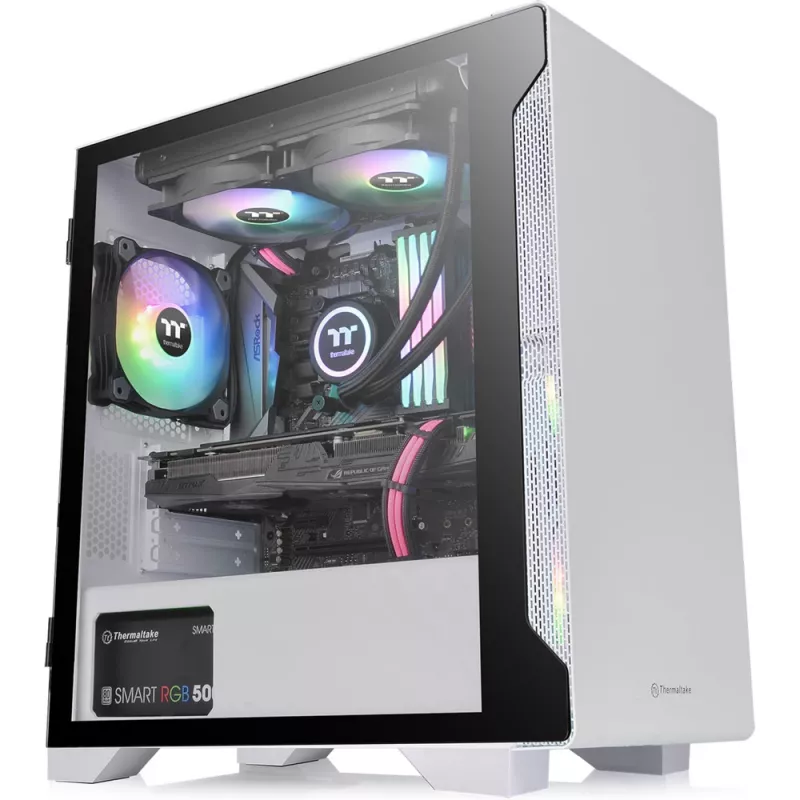 PC Case Thermaltake S100 Tempered Glass Snow Edition Micro Tower White