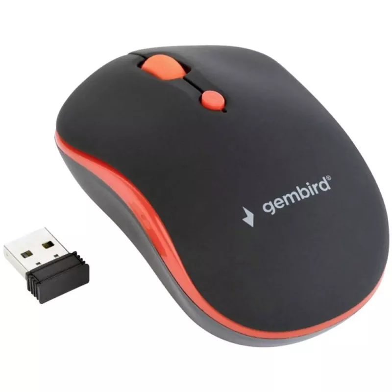 GEMBIRD MUSW-4B-03-R Belaidė optinė pelė MUSW-4B-03-R 1600 DPI nano USB Juoda-Raudona