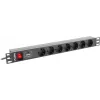 Lanberg | Maitinimo paskirstymo įrenginys (PDU) 19 colių 1U 10A 2M 7X Schuko lizdai | PDU-07F-0200-IEC-BK