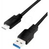 Logilink - USB kabelis - USB Type A (W) į USB-C (M) - USB 3.2 Gen 1 - 3 A - 1 m - Juoda (CU0168)