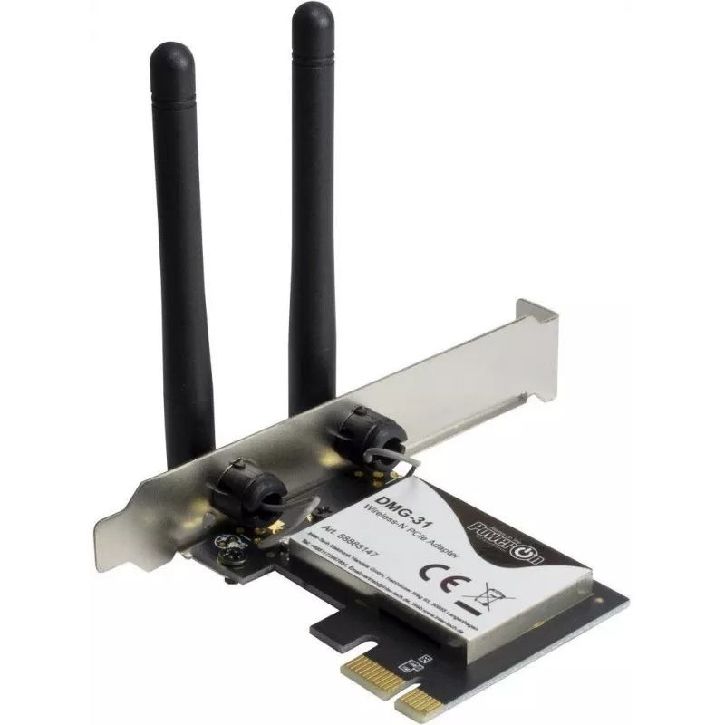 Inter-Tech DMG-31 - Integruotas - Belaidis - PCI Express - Wi-Fi - Wi-Fi 4 (802.11n) - 300 Mbit/s (88888147)