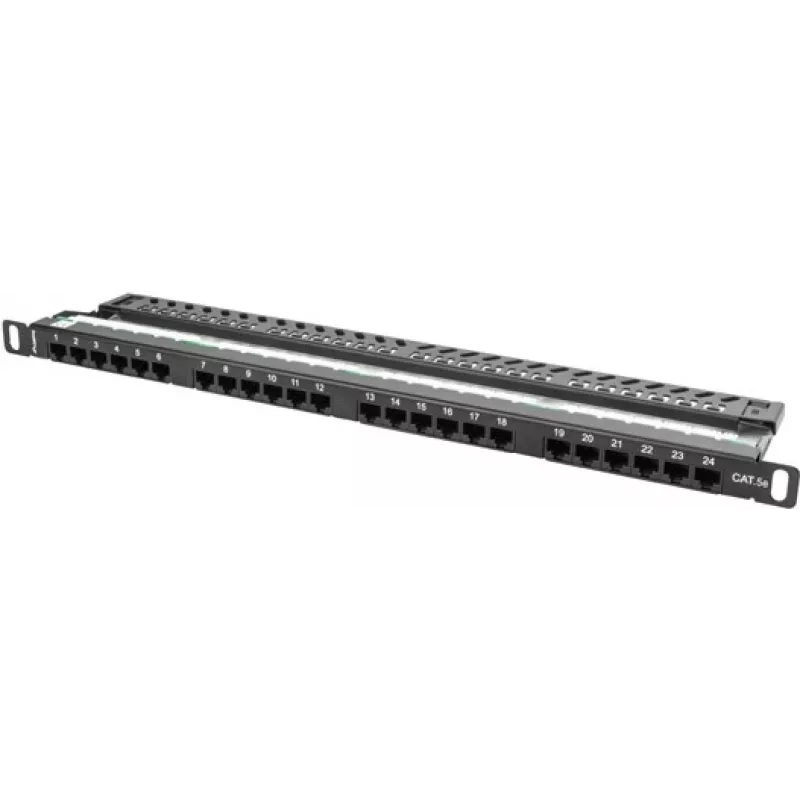 Lanberg PPU5-0024-B - RJ-45 - Cat5, Cat5e - juoda - metalas - montavimas į stovą - 0,5 U (PPU5-0024-B)