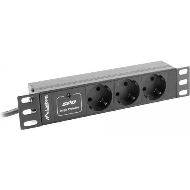 Lanberg PDU-03F-0200-BK Stromverteilereinheit (PDU) 1U Juoda 3 AC-Outputs (PDU-03E-0200-IEC-BK)