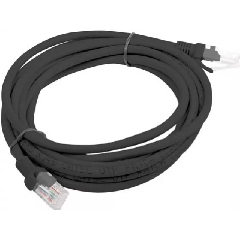 Jungiamasis kabelis UTP Lanberg PCU6-10CC-0300-BK (RJ45 - RJ45, 3 m, UTP, 6 kategorija, juoda spalva) (PCU6-10CC-0300-BK)