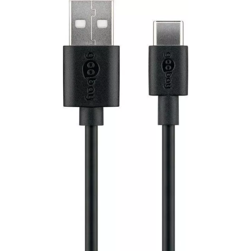 Goobay | USB-C įkrovimo ir sinchronizavimo kabelis (USB-A > USB-C) | 59124 | USB-C vyriškas | USB 2.0 vyriškas (A tipo)