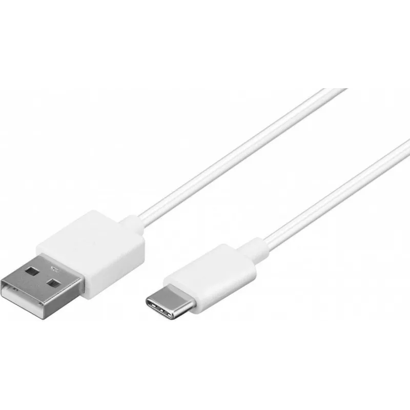 “Wentronic 59130” 2 m USB A USB C kištukas-kištukas baltas USB laidas (59130)