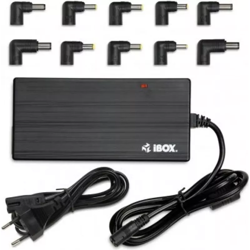 maitinimo adapteris IBOX IUZ90WA 90 W, įėjimas 100–240 V, išėjimas 4,5 A, reguliuojama įtampa, skirtas naudoti patalpoje, juodas