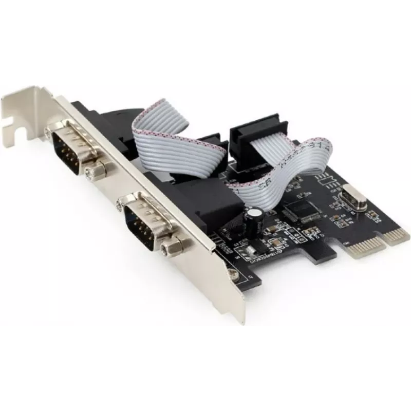 Vidinė nuosekliojo porto plokštė GEMBIRD SPC-22 PCIe RS-232 Low-profile, WCH382, 16000 Kbit/s, 67×120×20 mm, juoda