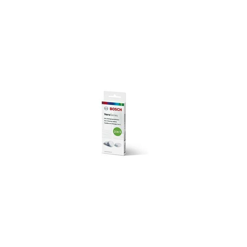 Valymo tabletė Bosch TCZ8001A — balta, pakuotėje 10 vnt., valymo tabletė buitiniams prietaisams