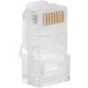LANBERG RJ-45 kabelio jungtis PLU-5000, U/UTP (UTP) ekranavimas, permatoma balta, pakuotė po 100 vnt.