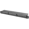 Patch panel 1U LANBERG PPS6-1024-B, 24 prievadų Cat6, metalinis, juodas, 442×114,5×44,5 mm