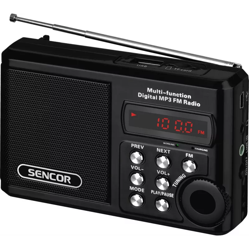 Nešiojamasis radijas SRD 215 B MP3, USB, SD