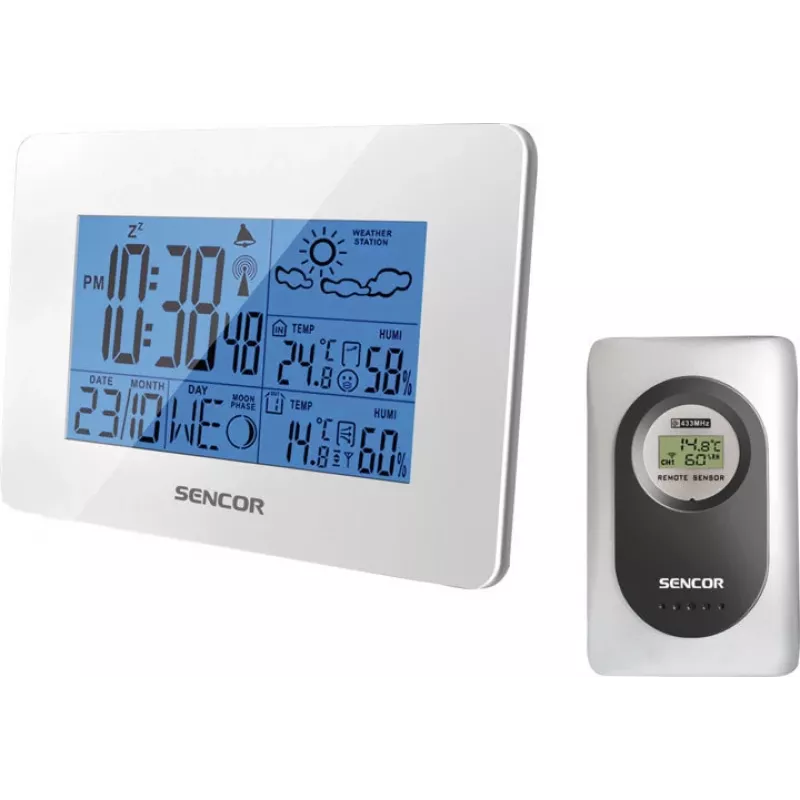 Sencor SWS 50/51 WH meteorologinė stotis su belaidžiu jutikliu, balta