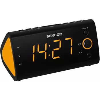Radijo laikrodis SENCOR SRC 170 — PLL FM radijo laikrodis, 1,2 colio LED, dvigubas žadintuvas, kambario temperatūra, baterijos atsarginis maitinimas