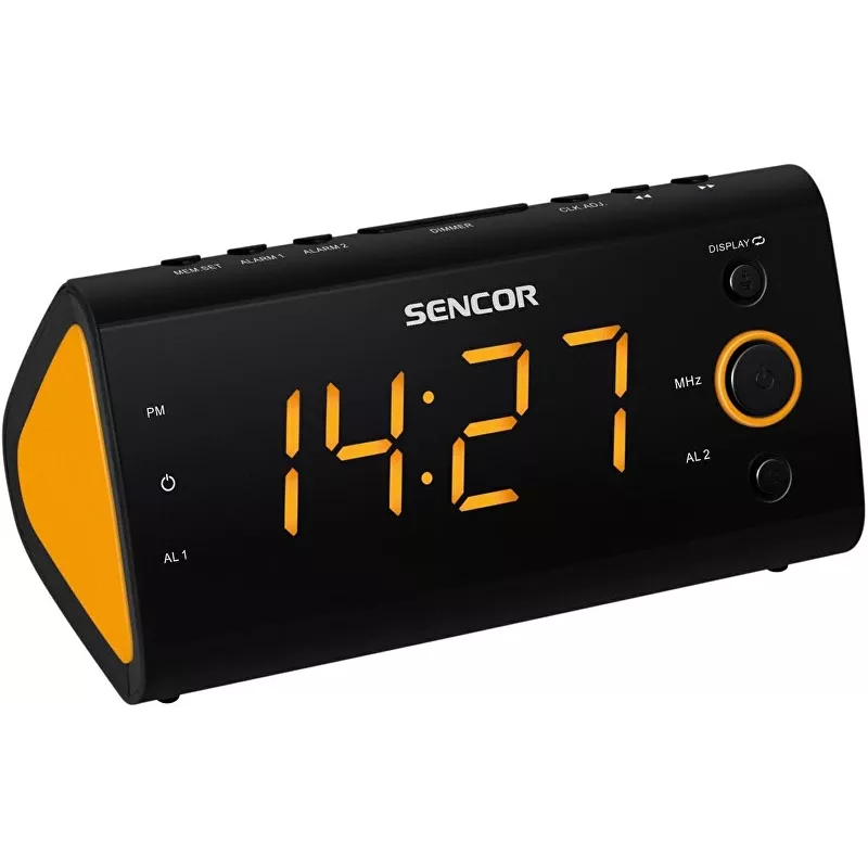 Radijo laikrodis SENCOR SRC 170 — PLL FM radijo laikrodis, 1,2 colio LED, dvigubas žadintuvas, kambario temperatūra, baterijos atsarginis maitinimas