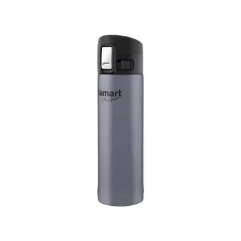 Termo puodelis LAMART LT4044 0,42 l nerūdijantis plienas dviguba sienelė vakuuminis, mygtukinis dangtelis, Ø 6,4 cm