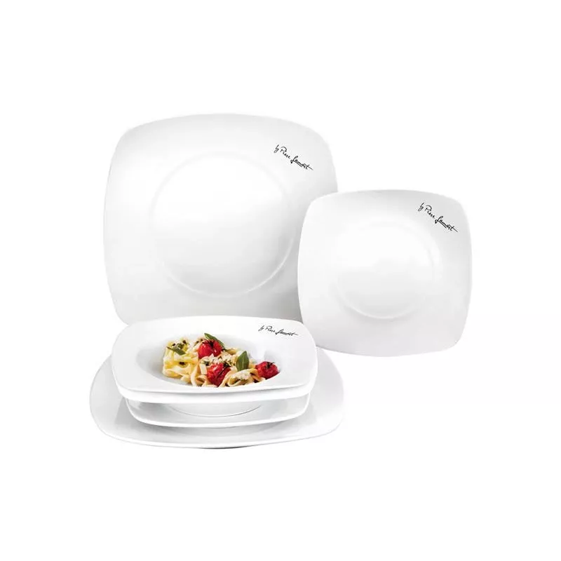Stalo indų rinkinys LAMART LT9002 — 6 vnt. porceliano lėkštės: 2×25cm, 2×20cm, 2×17cm, balta