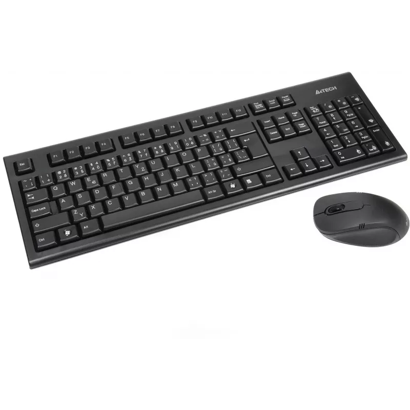 A4Tech 7100N belaidė klaviatūra su pele RF Wireless QWERTY juoda