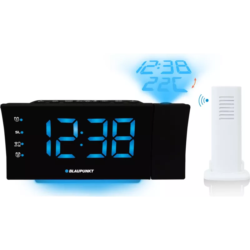 Radijo laikrodis Blaupunkt CRR81USB, FM PLL, juodas, lauko temperatūros jutiklis (CR81USB)