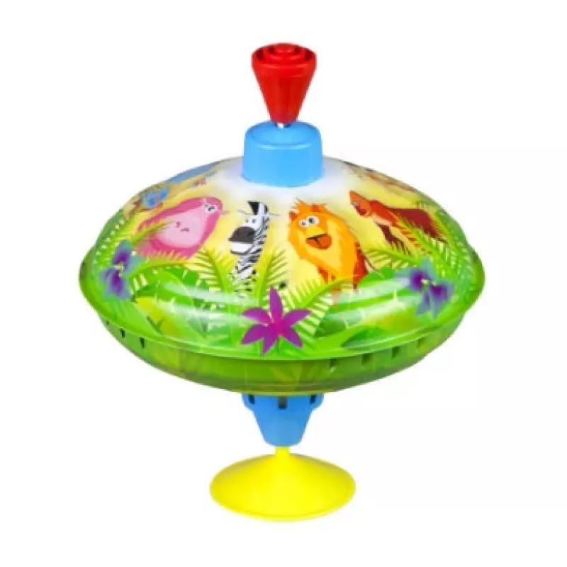 Sukutis Lena Humming top Laukiniai gyvūnai 16 cm — medinis suktukas, 16 cm skersmuo