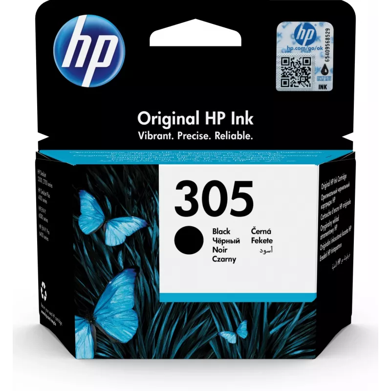 HP 305 Juoda originali rašalo kasetė, juoda, 1 vnt., 120 puslapių