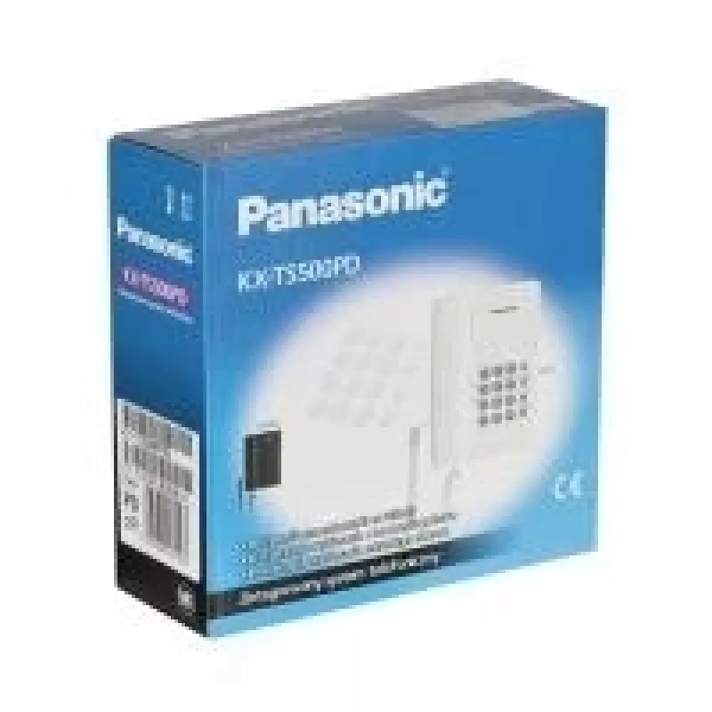 Laidinis telefonas Panasonic KX-TS500 juodas su skambintojo ID ir garsiakalbiu
