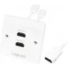 HDMI laidas LogiLink AH0015, A tipo, jungtis jungtis, balta
