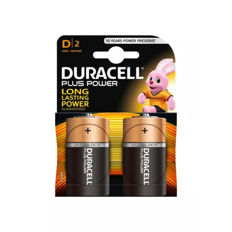 Baterija Duracell Basic D (R20) – pakuotėje 2, pirminiai cinko-anglies elementai