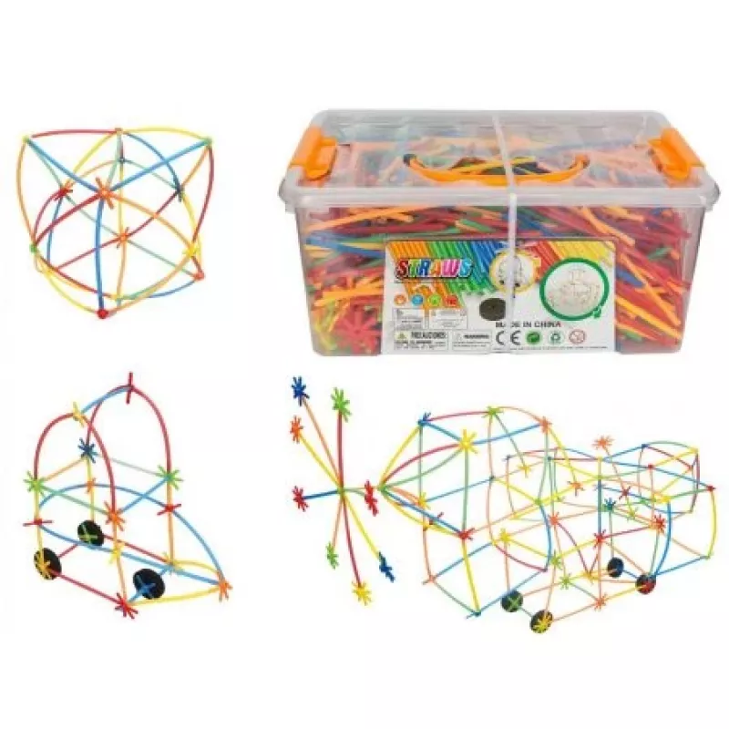 Statybiniai blokeliai Ascato Askato Little Straws 1000 vnt. — konstrukcinis žaislų rinkinys, 1000 vienetų