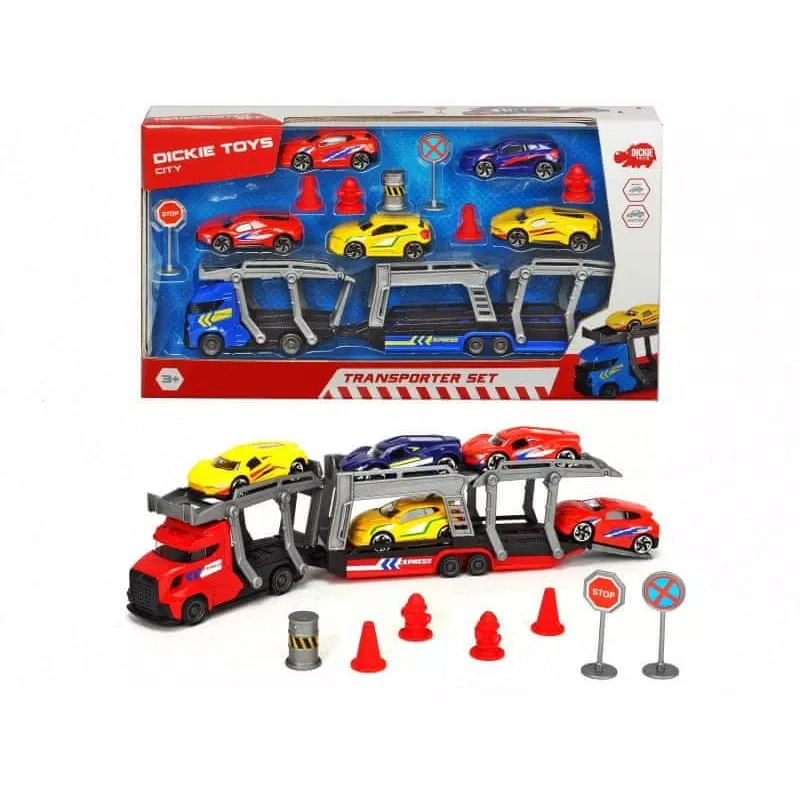 Mechaninis žaislų rinkinys „Dickie City Set 203745012“ su transporto priemonėmis ir priedais