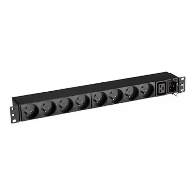 FlexPDU 8 FR - Basic - 1U - Vienfazis - Skirtas montuoti stove - Horizontalus/Vertikalus - Juodas
