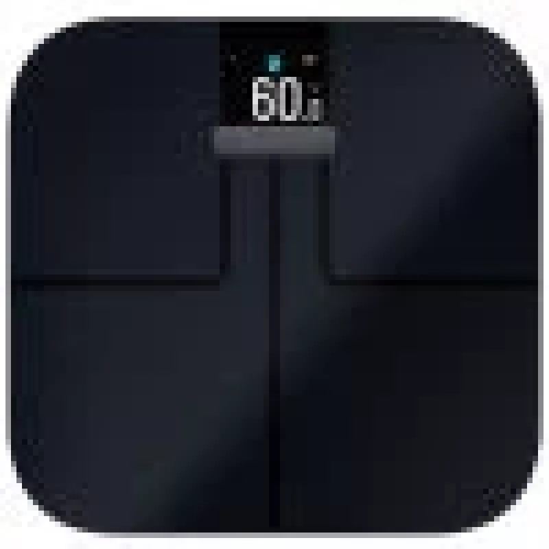 Elektroninės asmeninės svarstyklės GARMIN Index S2 – juodos, maks. 181,4 kg, Wi‑Fi/Bluetooth, kūno sudėties analizė