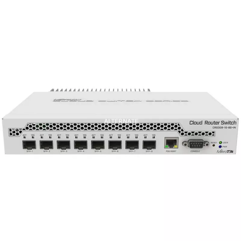 Mikrotik CRS309-1G-8S+ valdomas Gigabit Ethernet (10/100/1000) maitinimas per Ethernet (PoE) baltas