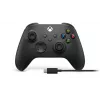 Microsoft Xbox belaidis valdiklis + USB-C laidas juodas žaidimų pultas analoginis / skaitmeninis PC, Xbox One, Xbox One S, Xbox One X, Xbox Series S, Xbox Series X