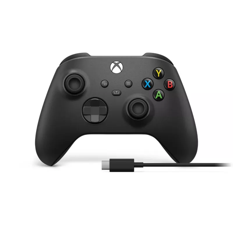 Microsoft Xbox belaidis valdiklis + USB-C laidas juodas žaidimų pultas analoginis / skaitmeninis PC, Xbox One, Xbox One S, Xbox One X, Xbox Series S, Xbox Series X
