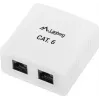 LANBERG Outlet Box RJ-45 Cat6 OU6-0002-W baltas, 2 lizdai, 30×54×57 mm