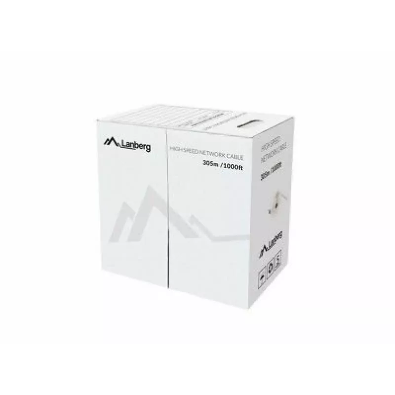Tinklo kabelis LANBERG LCU5-12CU-0305-S U/UTP Cat5e 305 m, 24 AWG, pilka, PVC apvalkalas