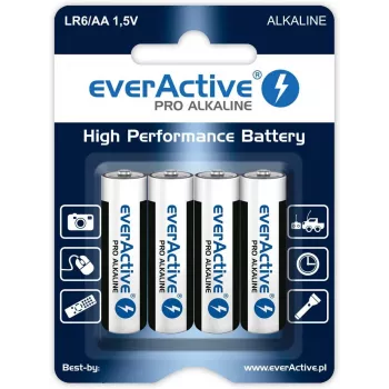 everActive vienkartinė šarminė baterija AA 1.5 V LR64BLPA pakuotėje 4 vnt.
