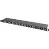 Patch panel LANBERG PPS5-0024-B 24 prievadų CAT5e, metalinis, 0.5U, 445×99×22.3 mm, juodas