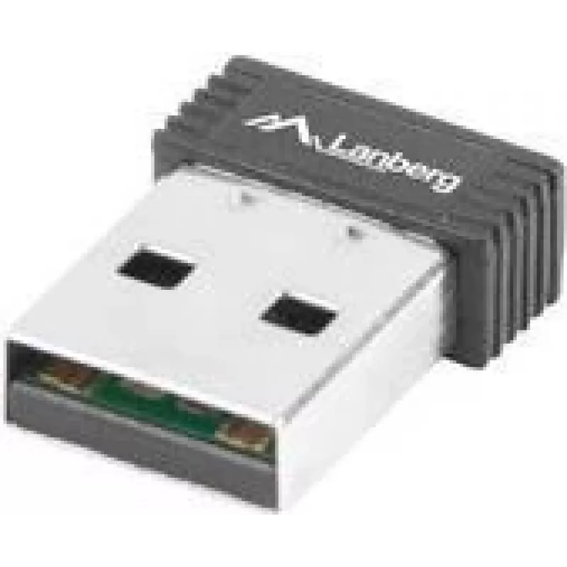 Belaidis USB WLAN adapteris LANBERG NC-0150-WI — 150 Mbit/s, išorinė 2 dBi antena, juodas