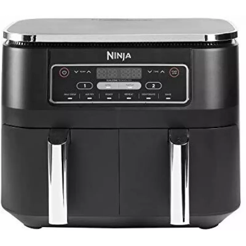 Ninja AF300 Dvigubas 7,6 L Laisvai pastatomas 1690 W Karšto oro gruzdintuvas Juodas
