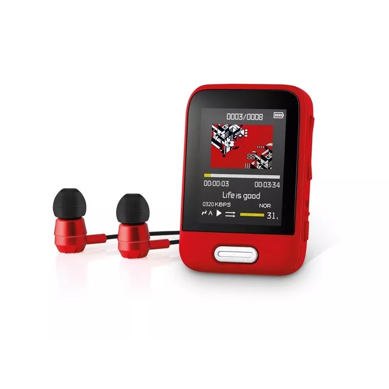 Portable MP3/MP4 player SENCOR SFP 7716RD — 16GB atminties, kompaktiškas medijos grotuvas