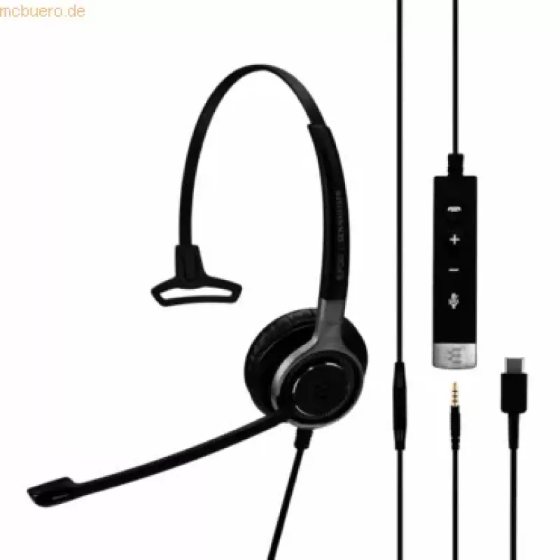 EPOS Sennheiser Headset Impact SC 635 USB-C 3,5mm USBC 3,5mm mono Juoda Sidabrinė (1000669)