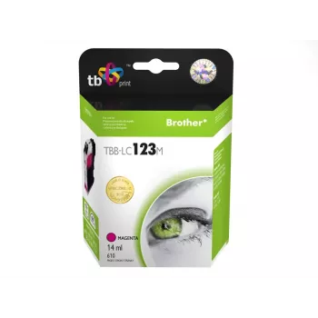Rašalo kasetė, suderinama su Brother LC123M, 100 % nauja