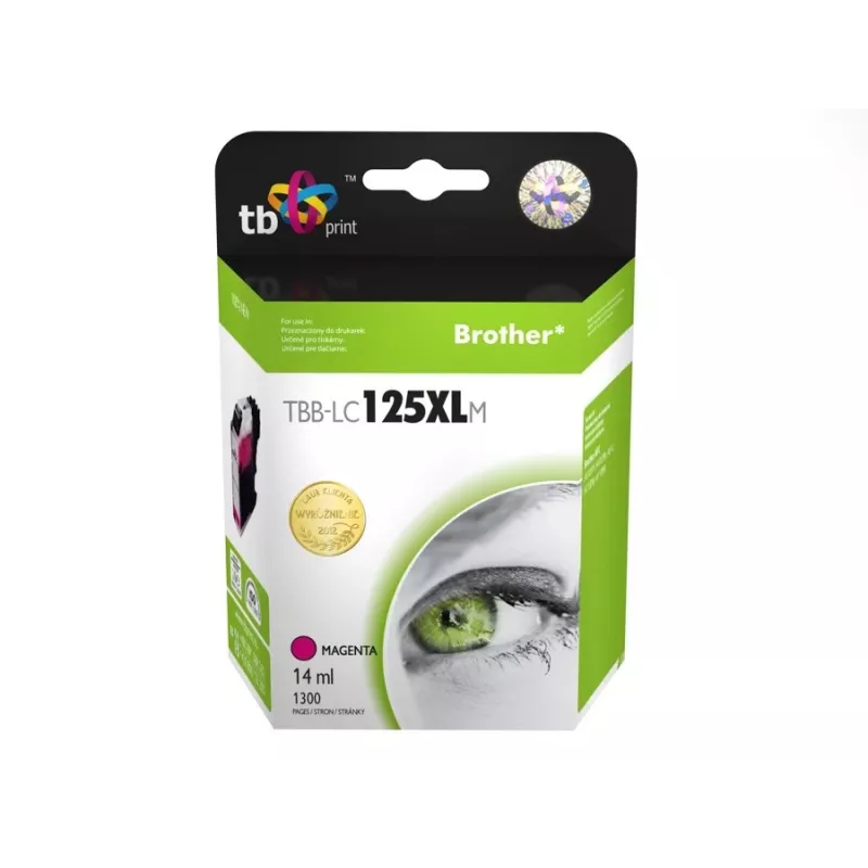 Rašalo kasetė, suderinama su Brother LC125XLM, 100% nauja