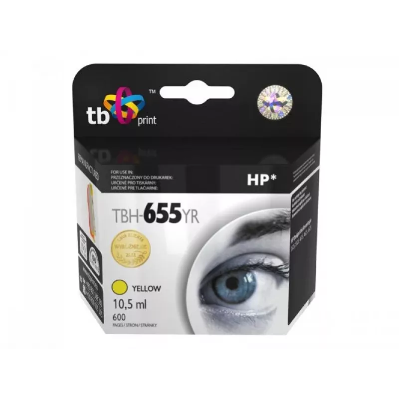 rašalo kasetė TB Suderinama su HP 655, Geltona, Ref.